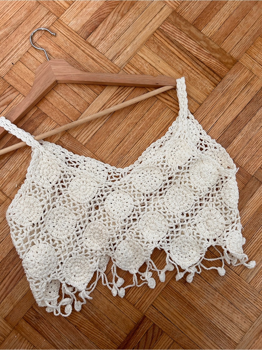 Bali Crochet Crop Top in Cream